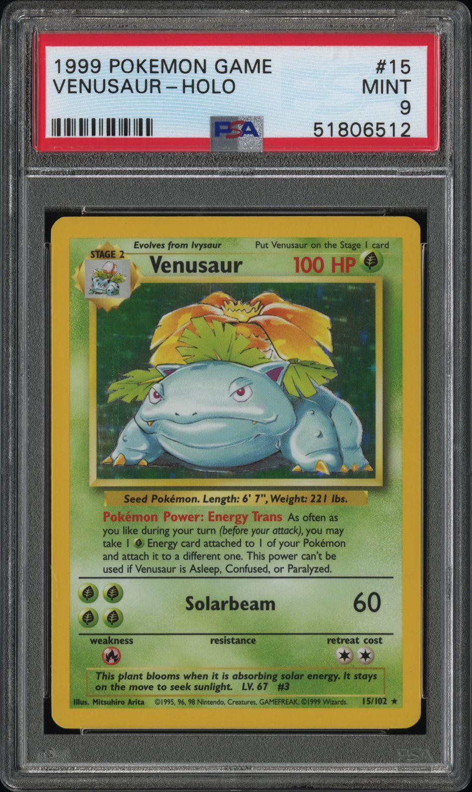 1999 Pokemon Game #15 Venusaur-Holo PSA 9