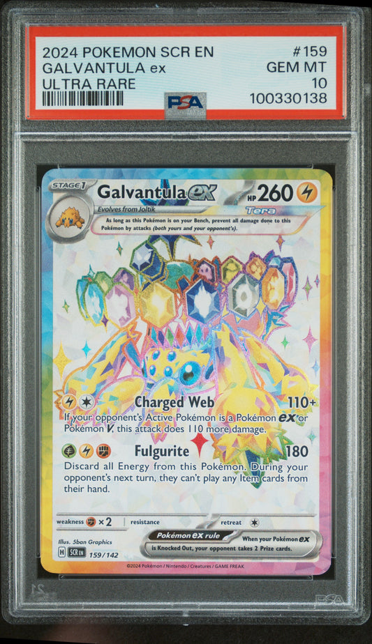 2024 Pokemon Scr En-Stellar Crown #159 Galvantula Ex PSA 10