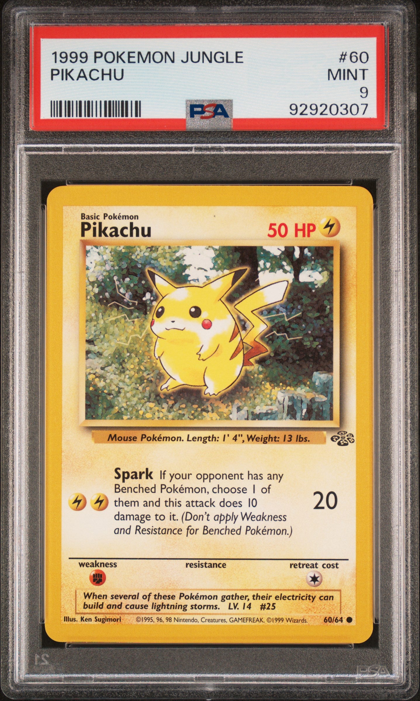 1999 Pokemon Jungle #60 Pikachu PSA 9