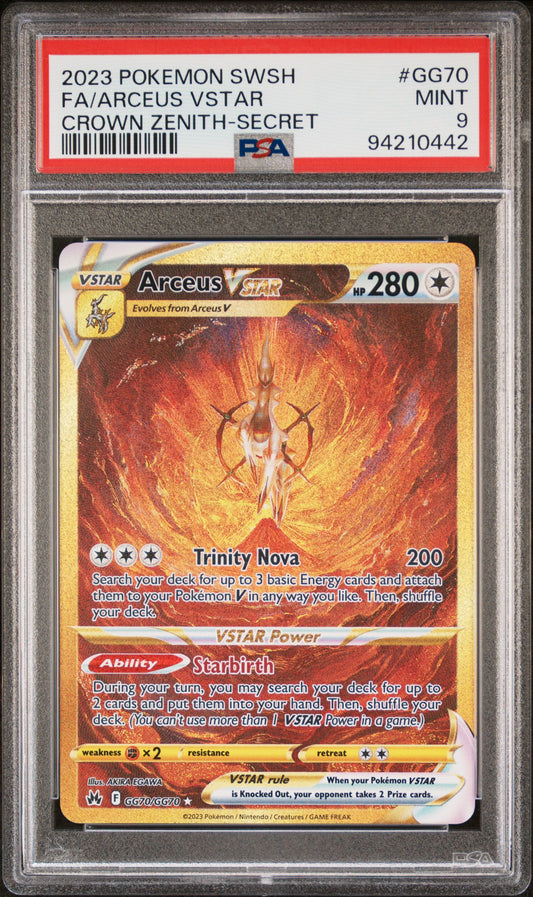 2023 Pokemon Sword And Shield Crown Zenith #GG70 Fa/Arceus Vstar PSA 9