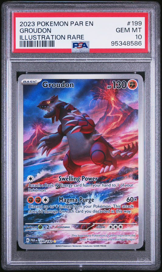 2023 Pokemon Par En-Paradox Rift #199 Groudon Illustration Rare PSA 10