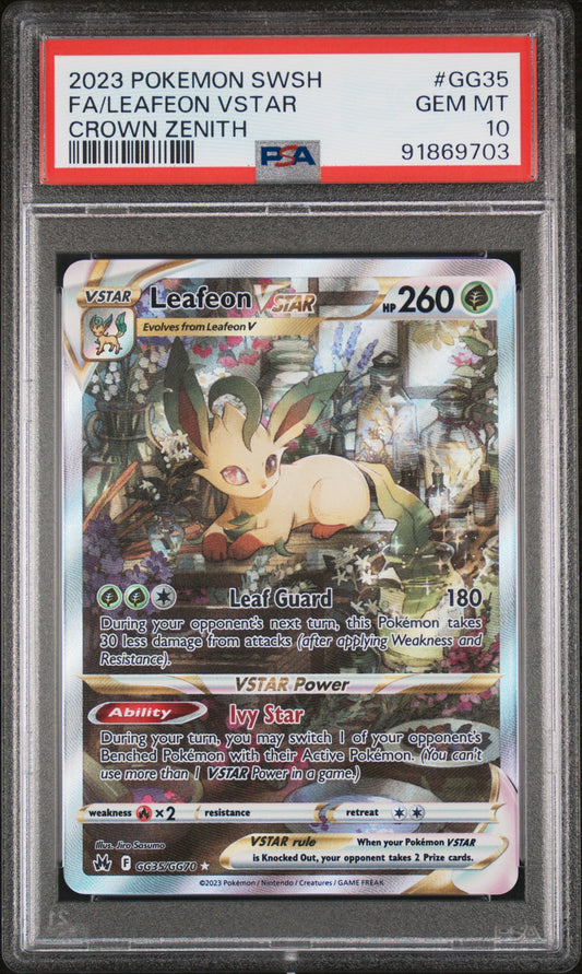 Sword And Shield Crown Zenith #GG35 Fa/Leafeon Vstar Crown Zenith PSA 10