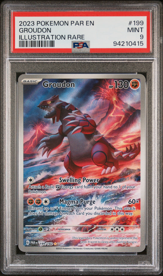 2023 Pokemon Par En-Paradox Rift #199 Groudon PSA 9