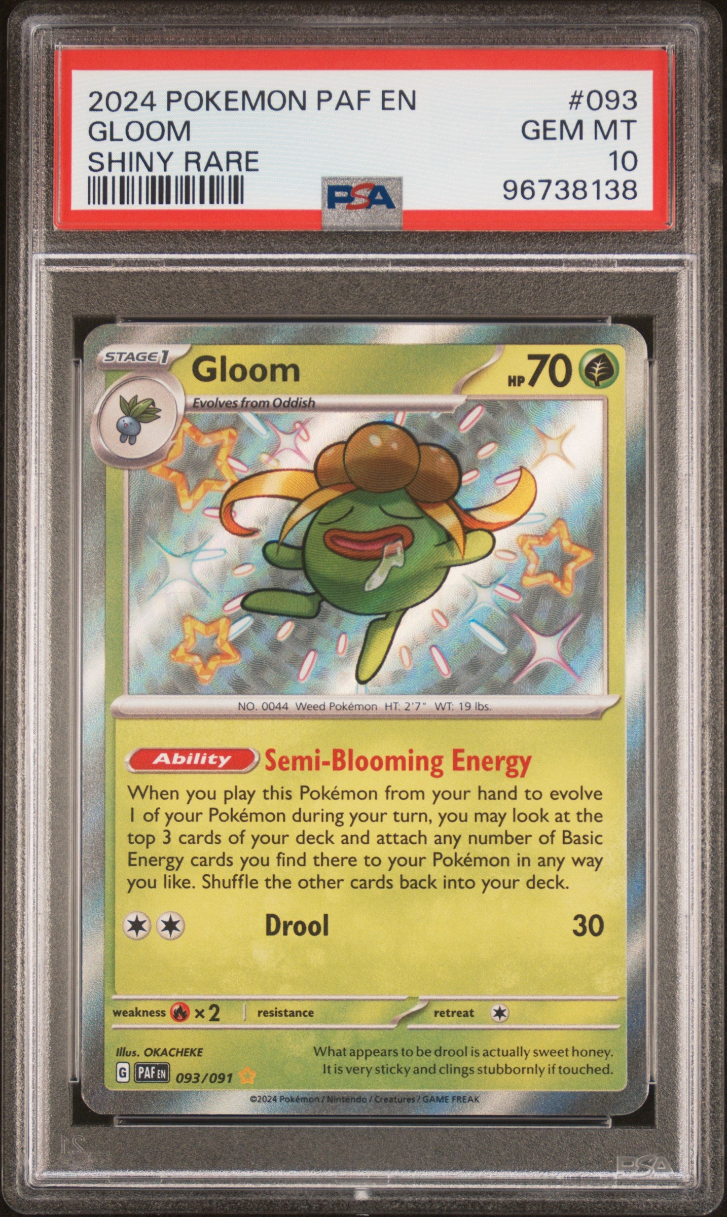 2024 Pokemon Paf En-Paldean Fates #093 Gloom PSA 10