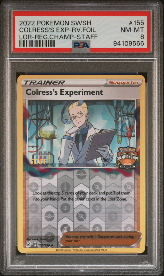 2022 Pokemon Sword & Shield Lost Origin #155 Colress'S Exp-Rv.Foil PSA 8