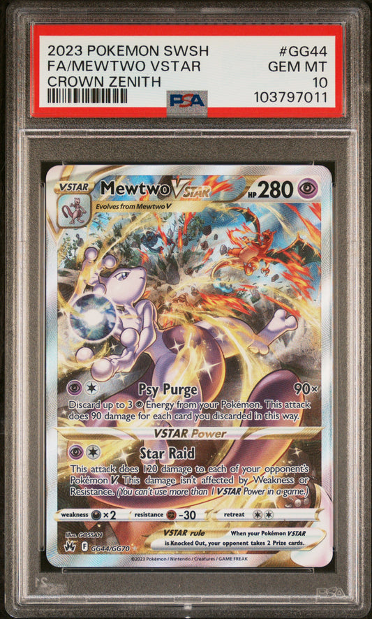 2023 Pokemon Sword And Shield Crown Zenith #GG44 Fa/Mewtwo Vstar PSA 10