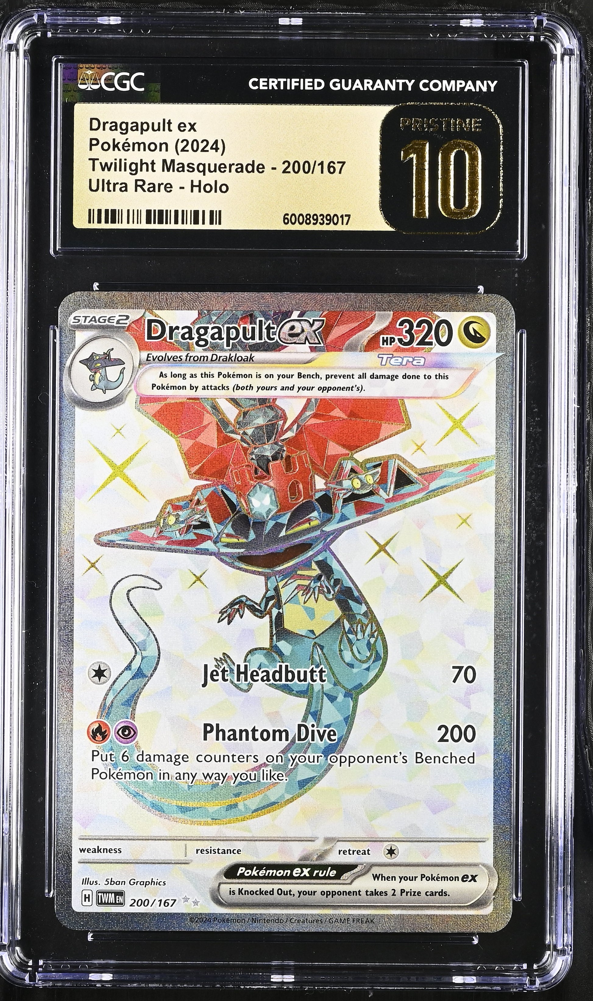 2024 Twilight Masquerade #200/167 Dragapult ex CGC PRI10
