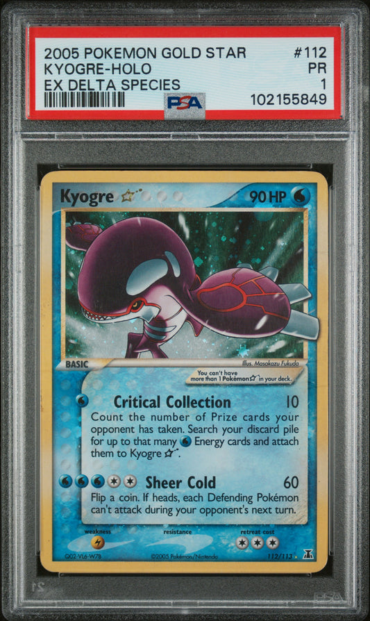 2005 Pokemon Ex Delta Species #112 Kyogre-Holo PSA 1