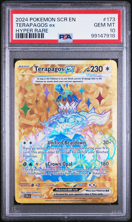 2024 Pokemon Scr En-Stellar Crown #173 Terapagos Ex PSA 10