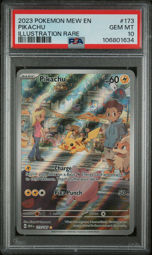 2023 Pokemon Mew En-151 #173 Pikachu PSA 10