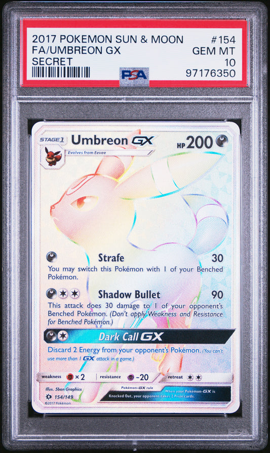 2017 Pokemon Sun & Moon #154 Fa/Umbreon Gx PSA 10