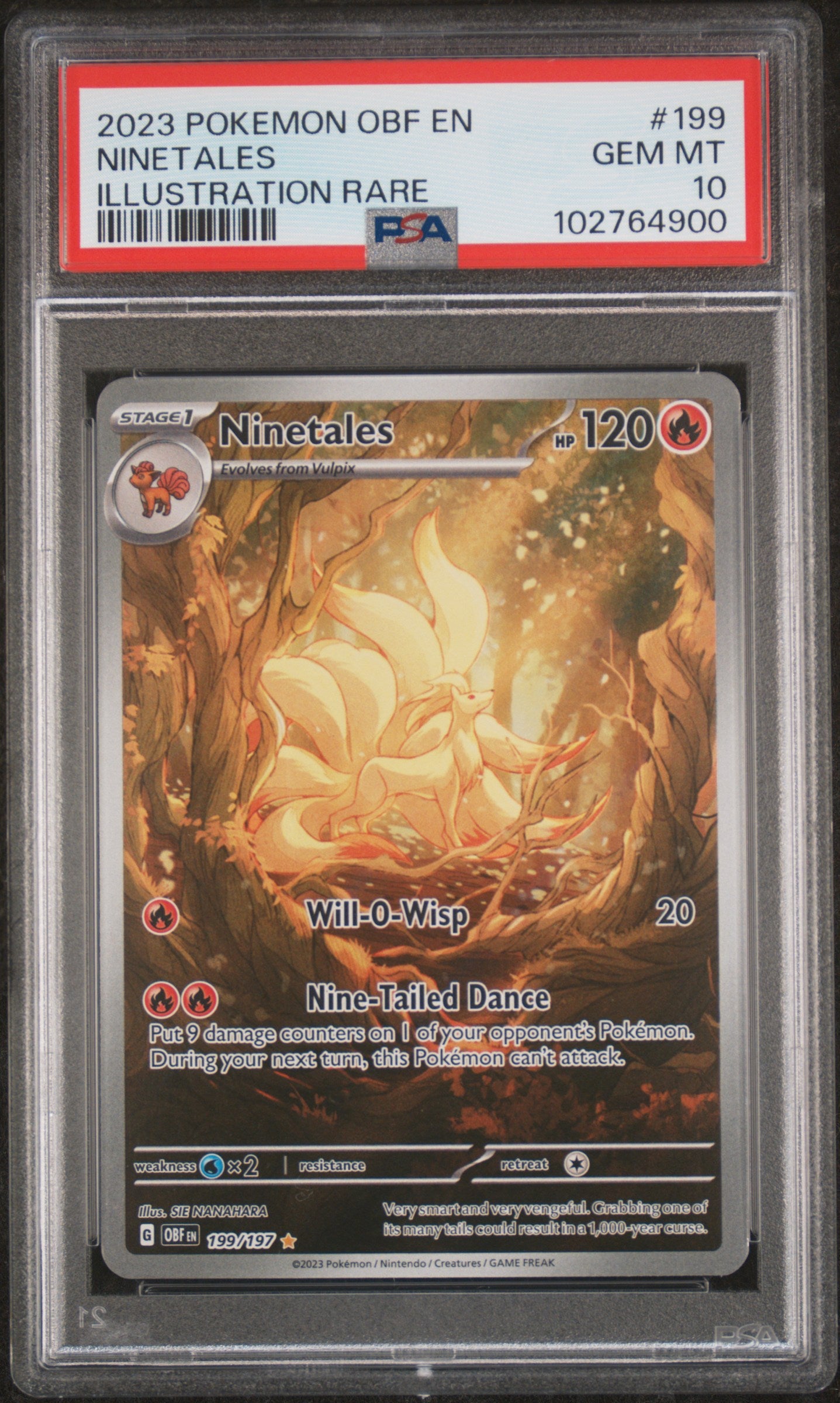 2023 Pokemon Obf En-Obsidian Flames #199 Ninetales PSA 10