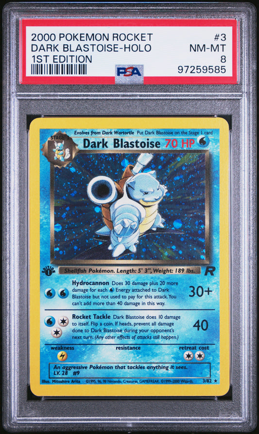 2000 Pokemon Rocket #3 Dark Blastoise-Holo PSA 8