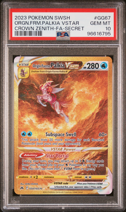 2023 3 Pokemon Sword And Shield Crown Zenith #GG67 Orgn.Frm.Palkia Vstar PSA 10