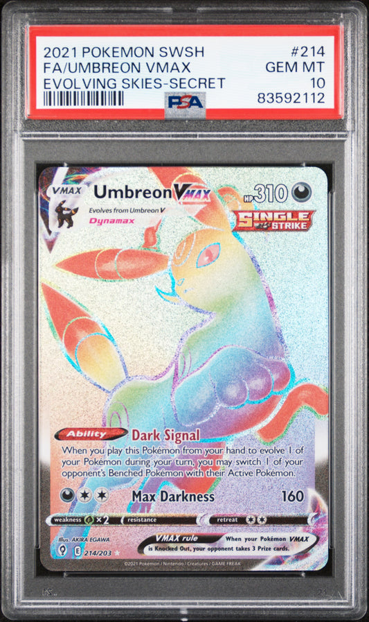 2021 Pokemon Sword & Shield Evolving Skies #214 Fa/Umbreon Vmax PSA 10