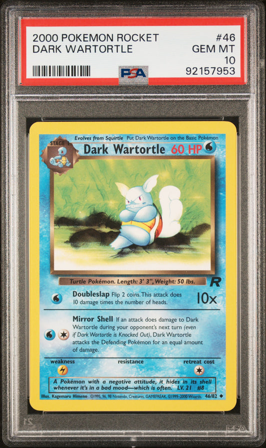 2000 Pokemon Rocket #46 Dark Wartortle PSA 10