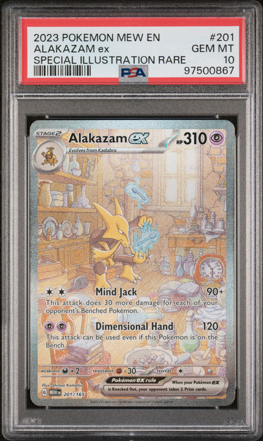 2023 Pokemon Mew En-151 #201 Alakazam Ex PSA 10