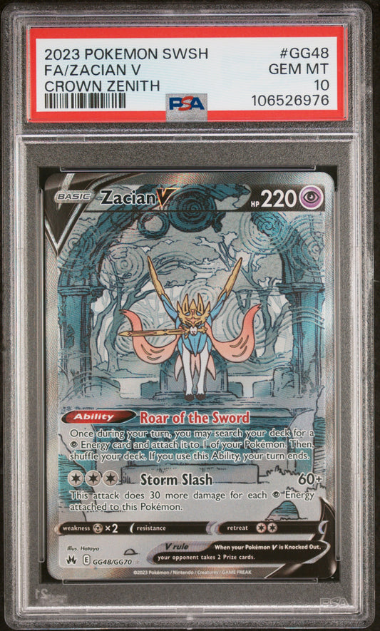 2023 2 Pokemon Sword And Shield Crown Zenith #GG48 Fa/Zacian V PSA 10