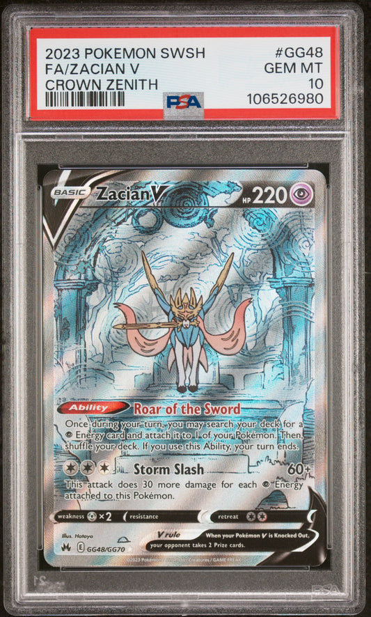 2023 1 Pokemon Sword And Shield Crown Zenith #GG48 Fa/Zacian V PSA 10
