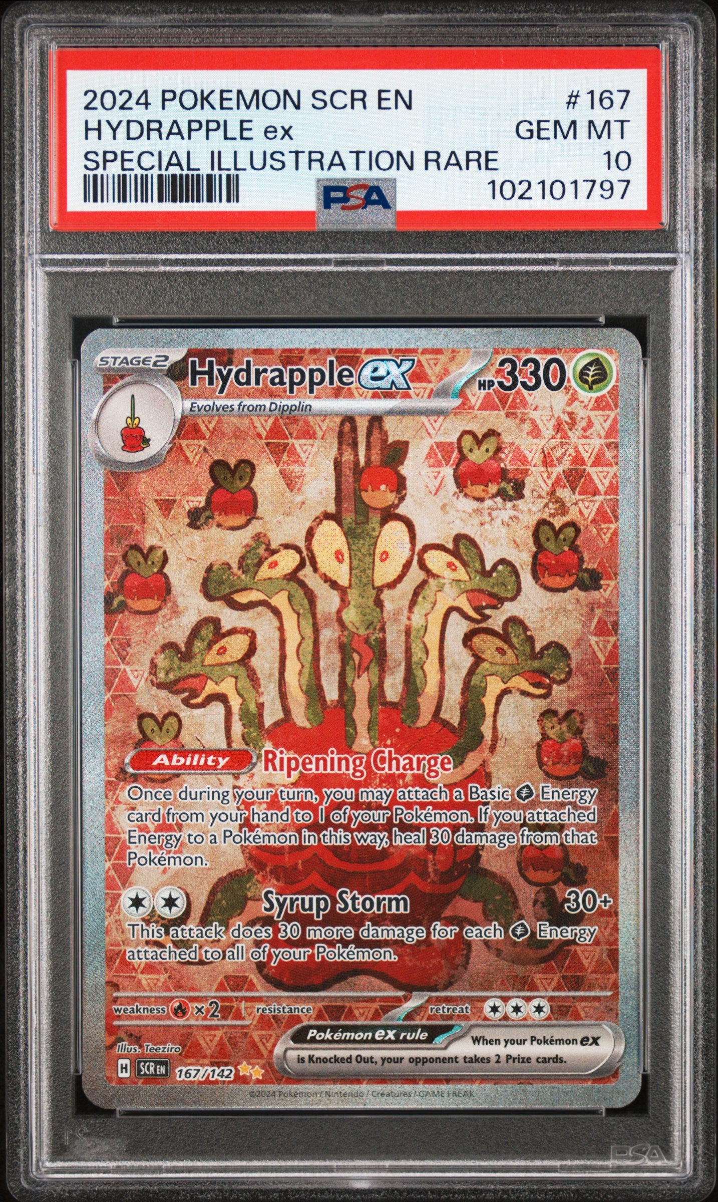 2024 Pokemon Scr En-Stellar Crown #167 Hydrapple Ex PSA 10