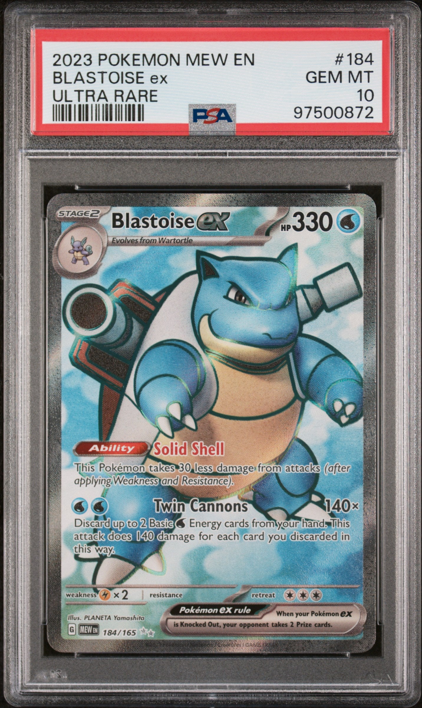 2023 Pokemon Mew En-151 #184 Blastoise Ex PSA 10