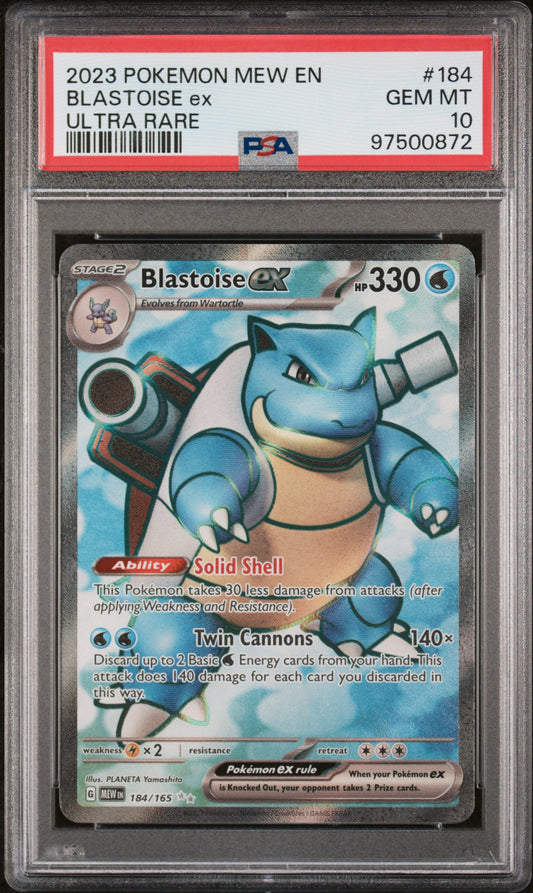 2023 Pokemon Mew En-151 #184 Blastoise Ex PSA 10