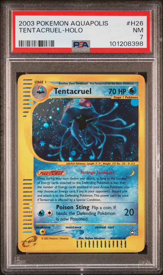 2003 Pokemon Aquapolis #H26 Tentacruel-Holo PSA 7
