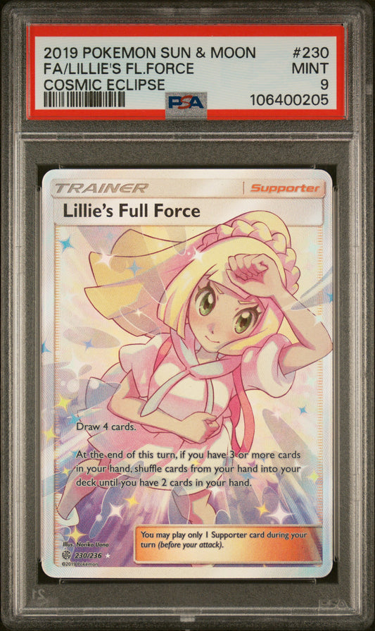 2019 Pokemon Sun & Moon Cosmic Eclipse #230 Fa/Lillie'S Fl.Force PSA 9