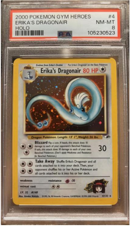 2000 Pokemon Gym Heroes #4 Erika'S Dragonair PSA 8