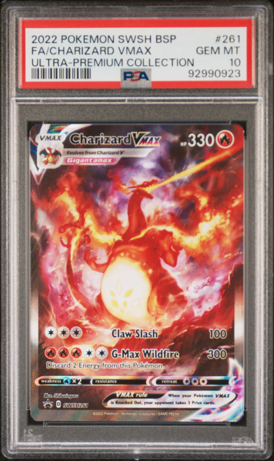 2022 Pokemon Swsh Black Star Promo #261 Fa/Charizard Vmax PSA 10