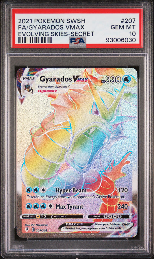 2021 Pokemon Sword & Shield Evolving Skies #207 Fa/Gyarados Vmax PSA 10
