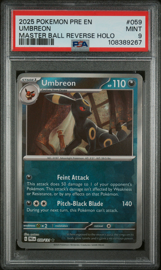 2025 Pokemon Pre En-Prismatic Evolutions #059 Umbreon PSA 9