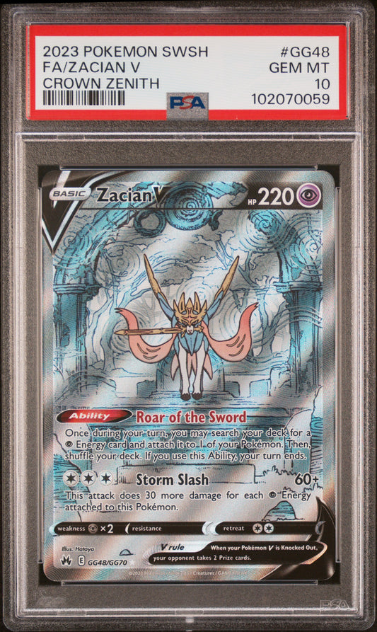 2023 Pokemon Sword And Shield Crown Zenith #GG48 Fa/Zacian V PSA 10