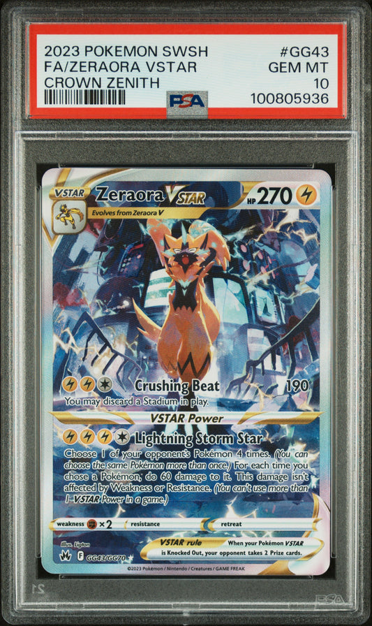 2023 Pokemon Sword And Shield Crown Zenith #GG43 Fa/Zeraora Vstar PSA 10