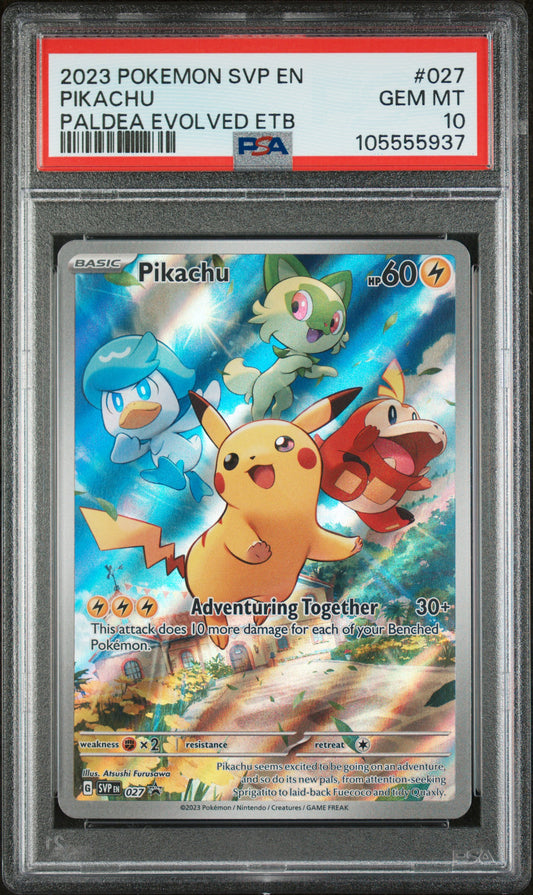 2023 Pokemon Svp En-Sv Black Star Promo #027 Pikachu PSA 10